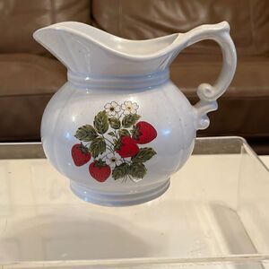 Vintage McCoy Strawberry Ceramic Pitcher #7528